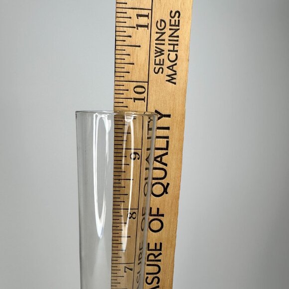 Vintage MCM Handblown Glass Bud Vase Controlled Bubble Smoky Gray 9.5"X2" Flower - Picture 2 of 9